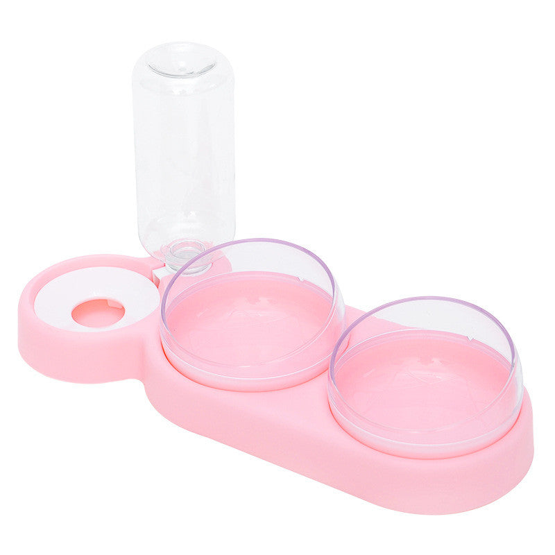 Pet Cat Bowl Automatic Feeder Dog Cat Food Bowl With Water Fountain Double Bowl Drinking Raised Stand Secondary image