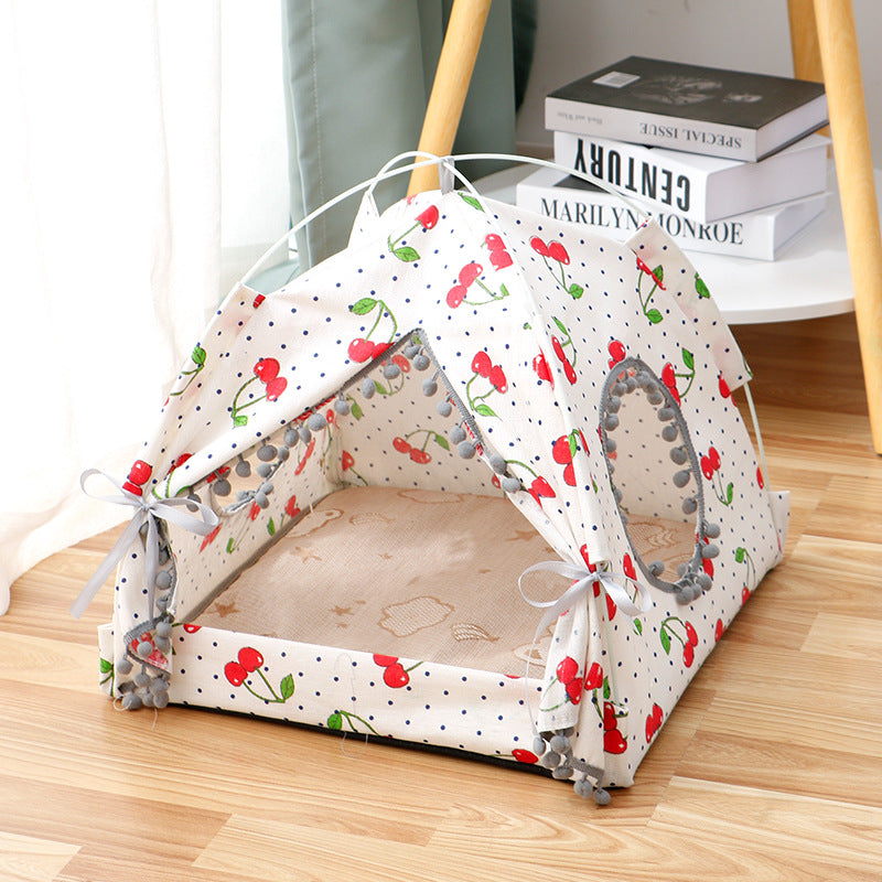 Cat Tent Enclosed Pet Bed | Cozy Indoor Cat House Secondary image