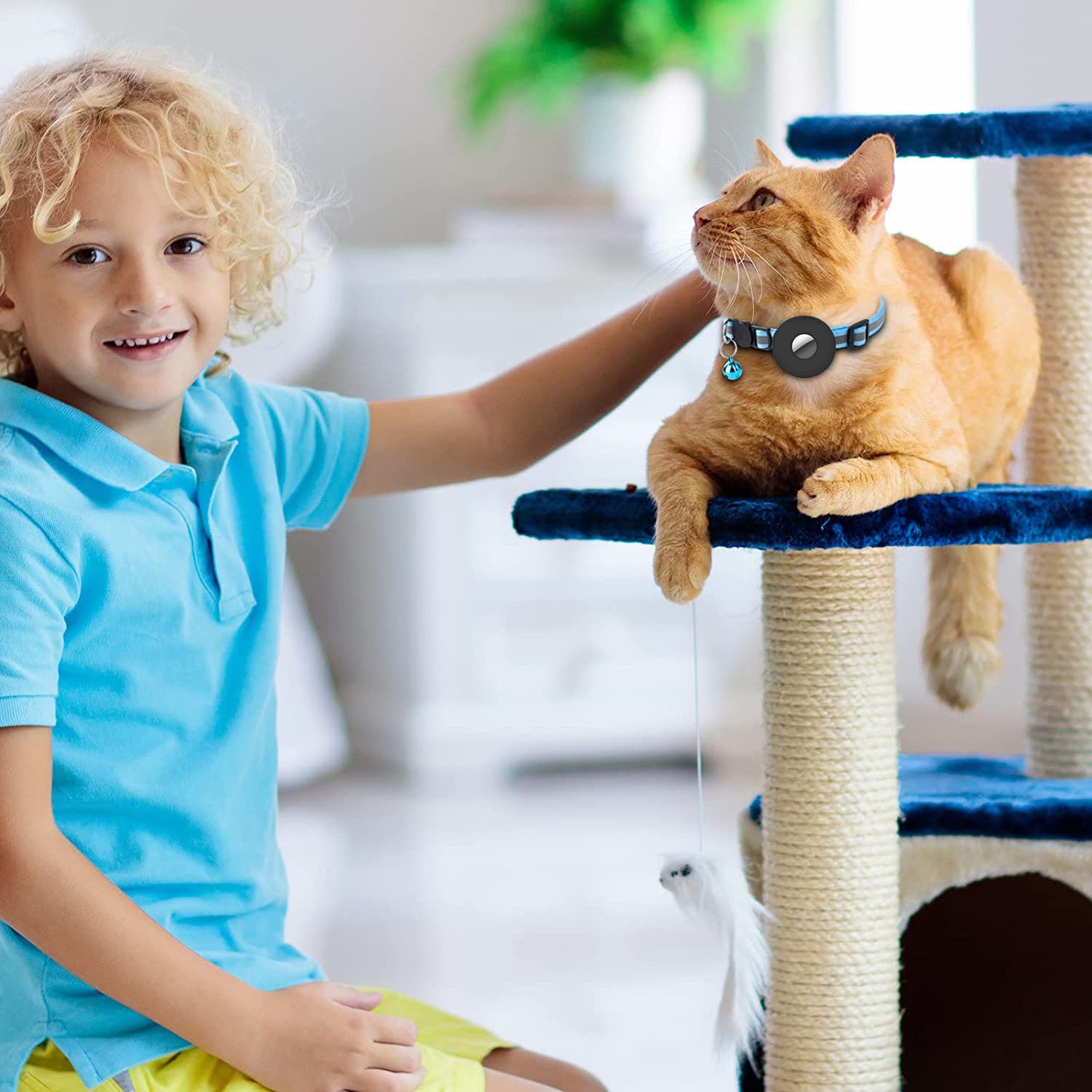 Airtag Pet Collar With Bell Reflective Adjustable Anti-lost Cat Dog Collar Secondary image