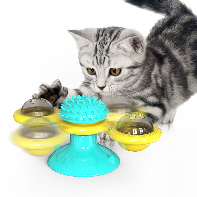Cat Rotating Windmill Multi-Function Toys Itch Scratching Device Teeth Shining Toy Secondary image